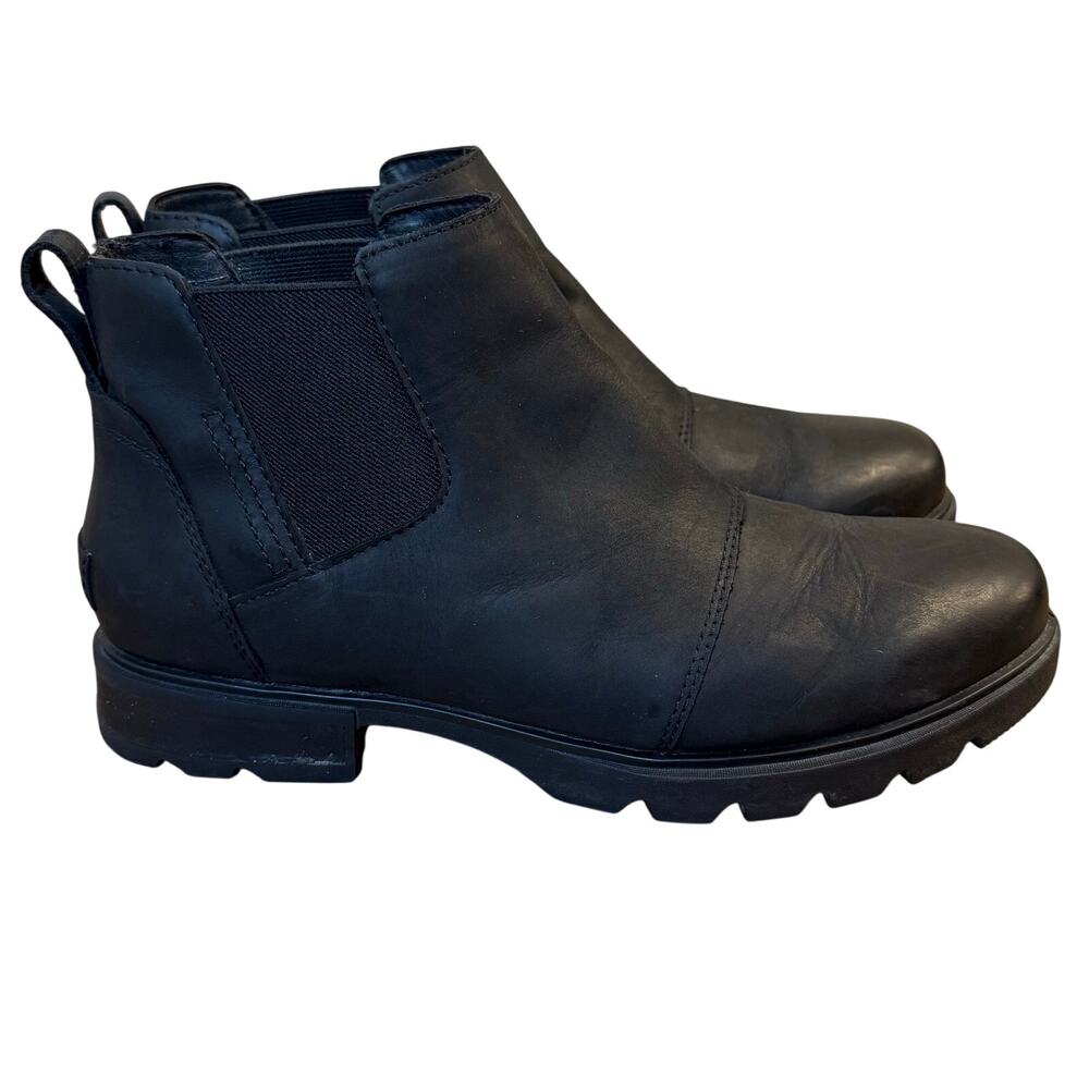 Sorel Emelie III Chelsea Boots Suede Leather Waterproof Pull On BLK Women’s 8.5